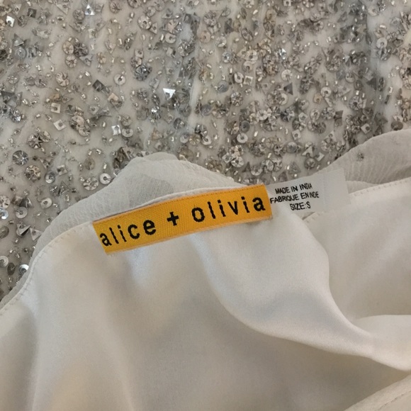 🎉HP🎉 NEW NWT Alice + Olivia Blaire Beaded Metallic Sequins Cocktail Dress SMALL - Picture 9 of 16